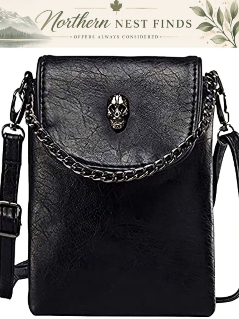 Small Crossbody Cell Phone Bag PU Leather Adjustable Strap Women